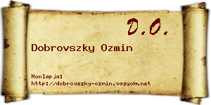 Dobrovszky Ozmin névjegykártya